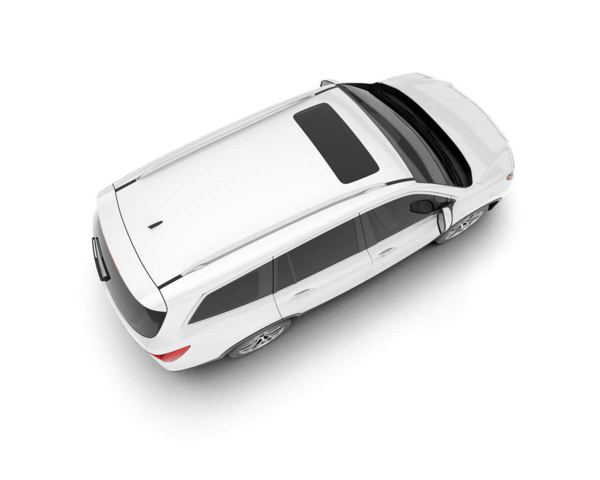 White SUV on transparent background. 3d rendering - illustration png