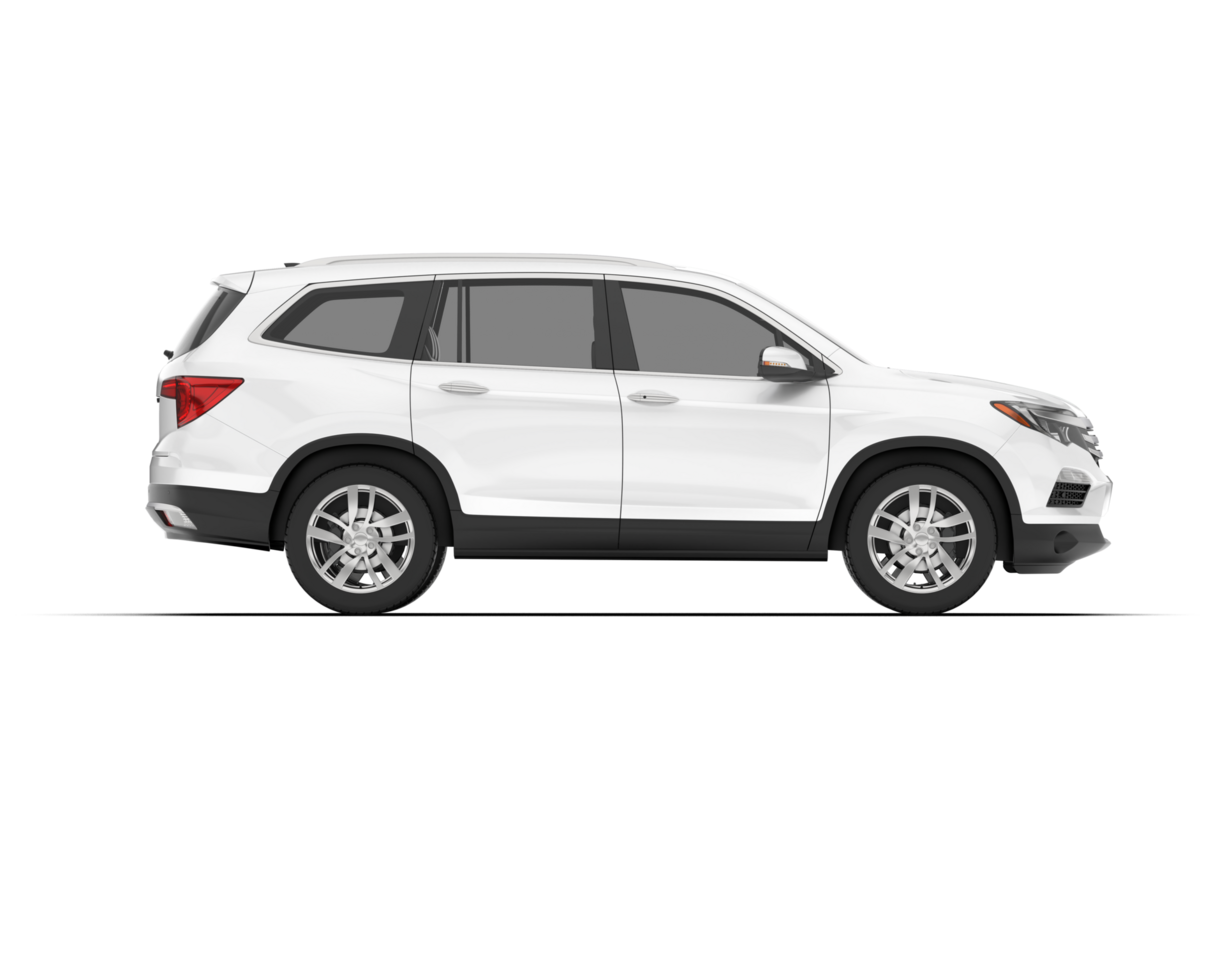 White SUV on transparent background. 3d rendering - illustration png