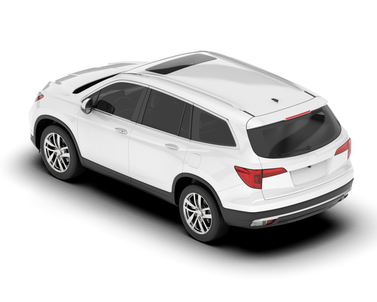 White SUV on transparent background. 3d rendering - illustration png