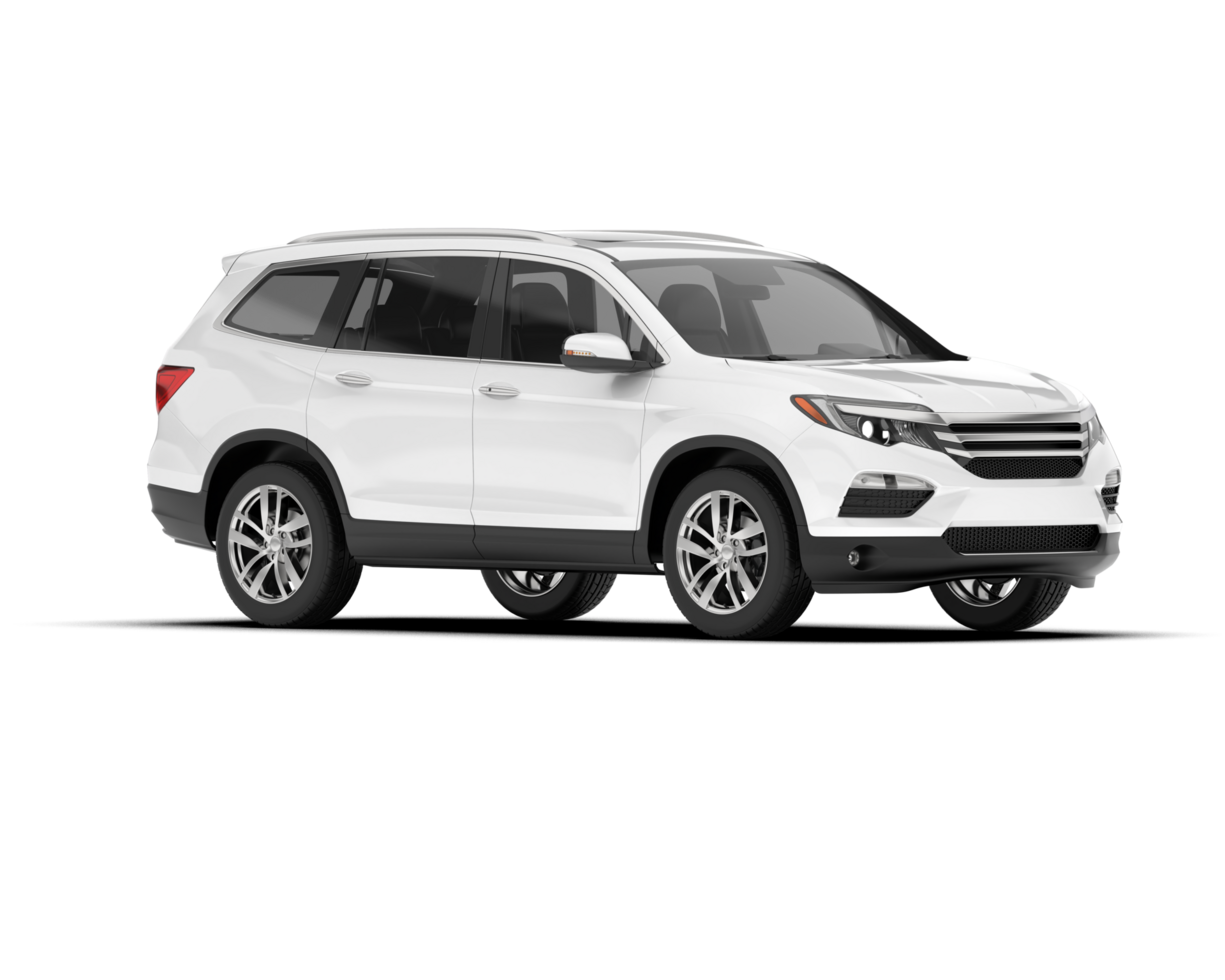 White SUV on transparent background. 3d rendering - illustration png