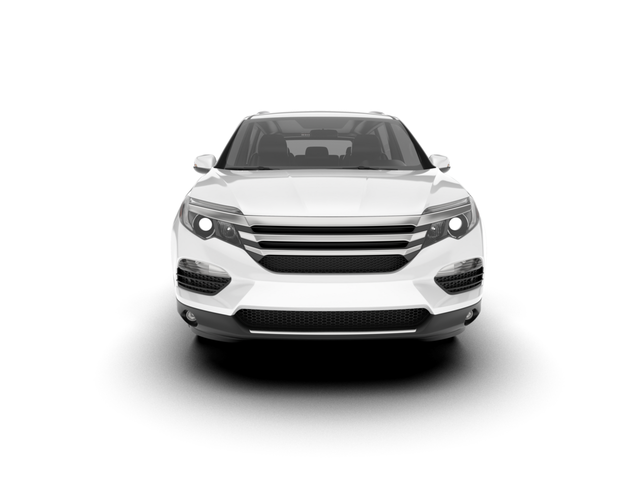 White SUV on transparent background. 3d rendering - illustration png