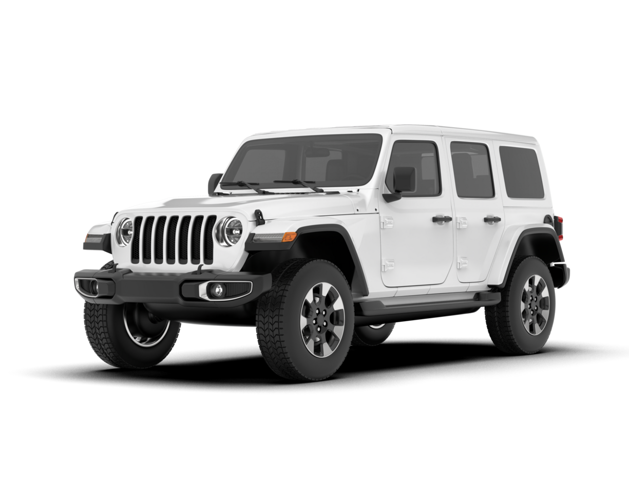 White SUV on transparent background. 3d rendering - illustration png