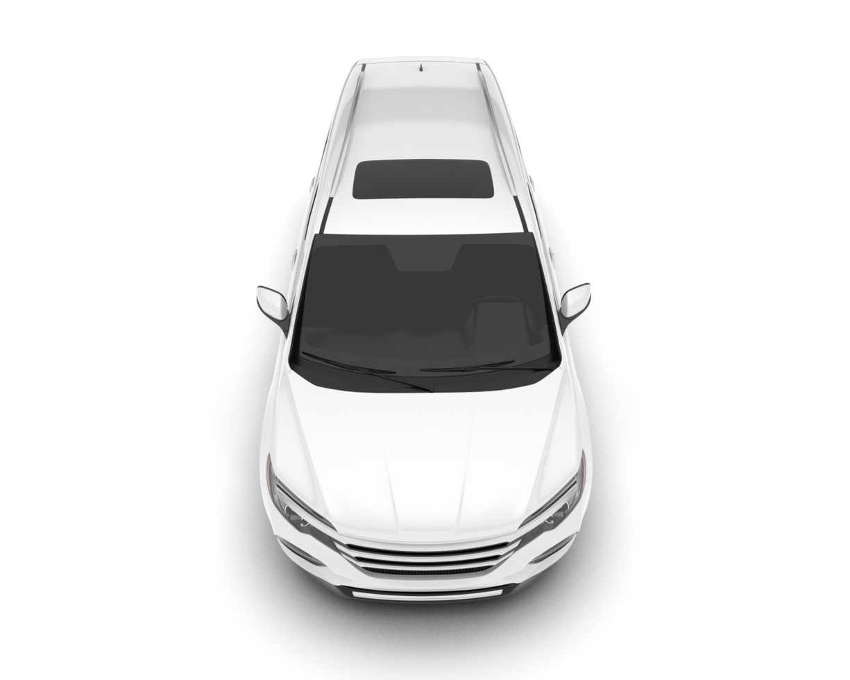 White SUV on transparent background. 3d rendering - illustration png