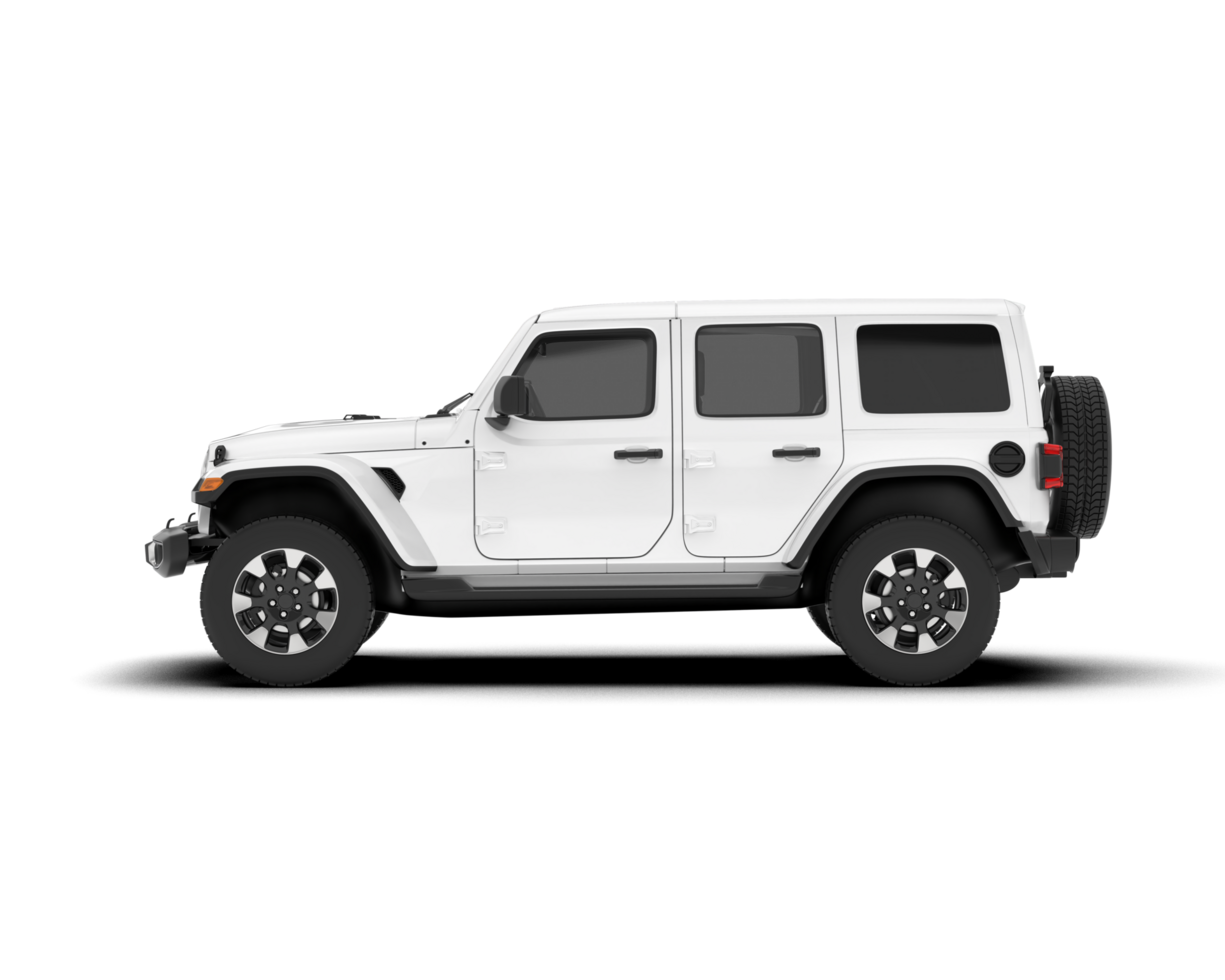 White SUV on transparent background. 3d rendering - illustration png