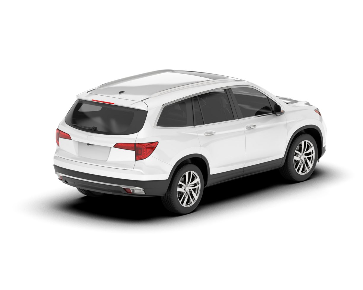 White SUV on transparent background. 3d rendering - illustration png