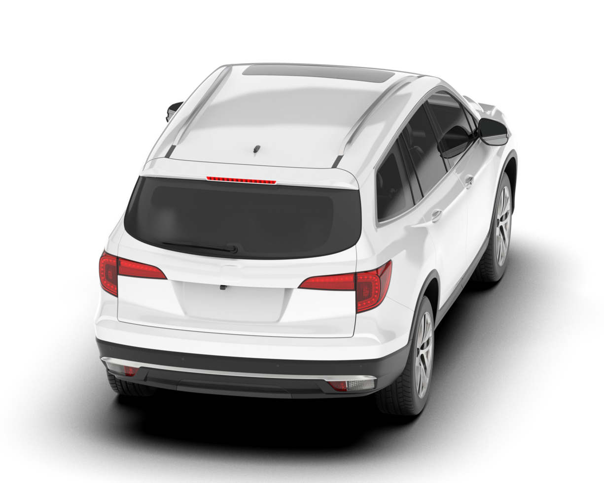 White SUV on transparent background. 3d rendering - illustration png