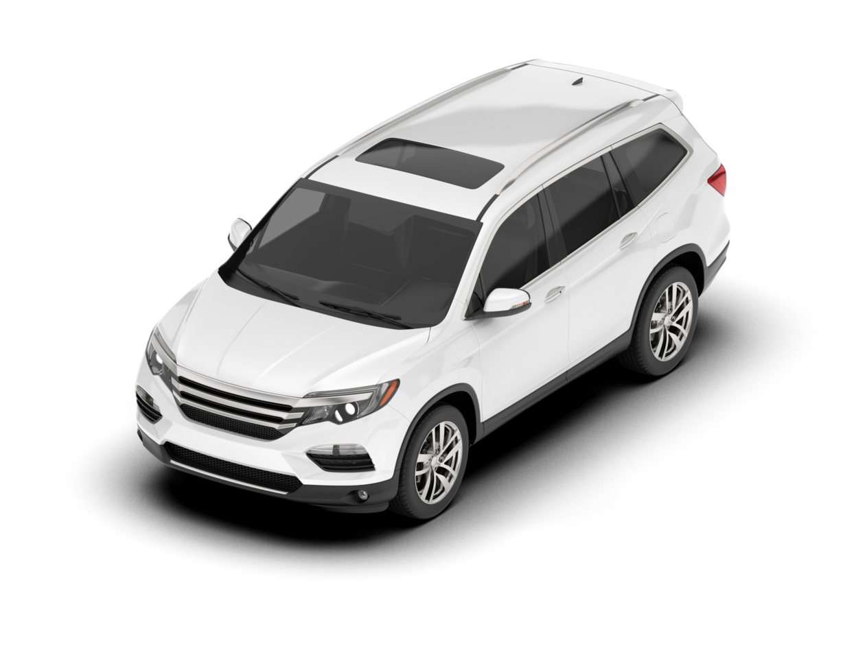 White SUV on transparent background. 3d rendering - illustration png