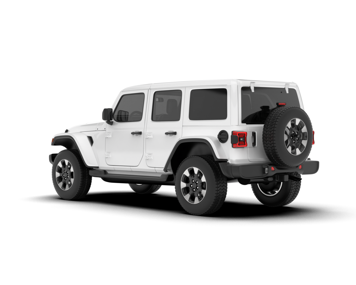 White SUV on transparent background. 3d rendering - illustration png