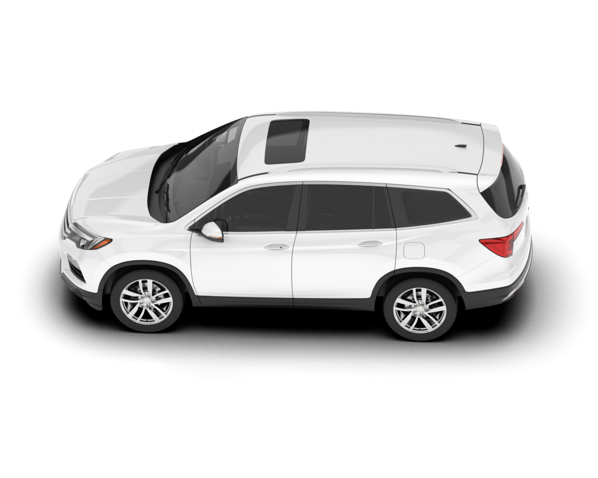 White SUV on transparent background. 3d rendering - illustration png
