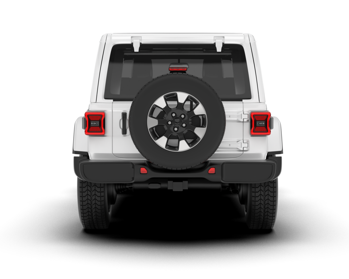 White SUV on transparent background. 3d rendering - illustration png