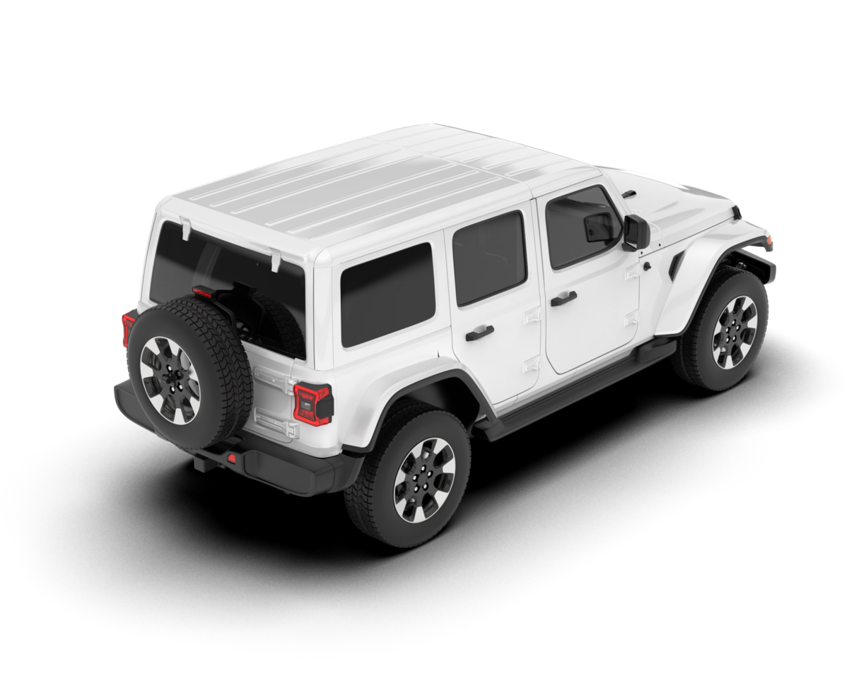 White SUV on transparent background. 3d rendering - illustration png