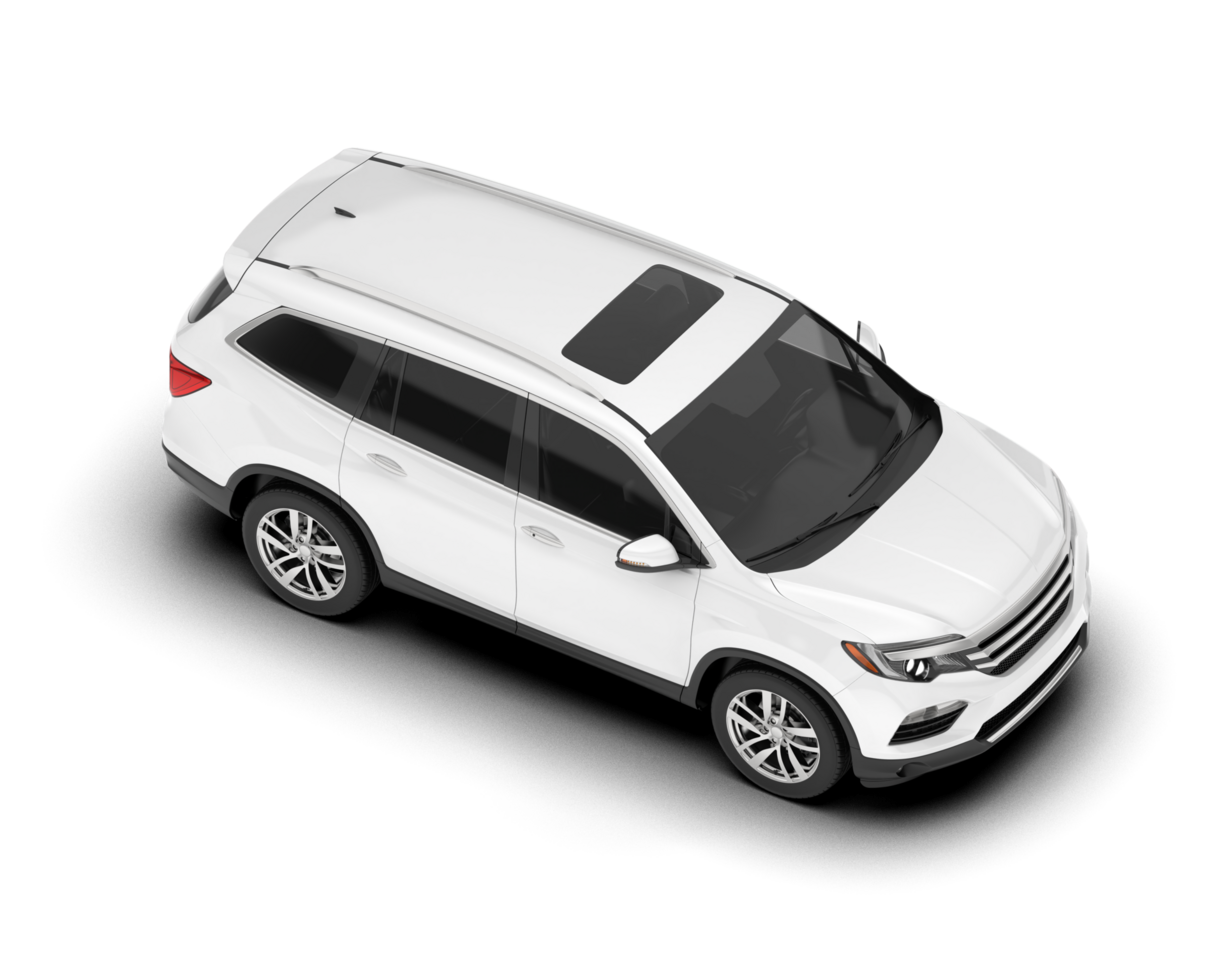 White SUV on transparent background. 3d rendering - illustration png