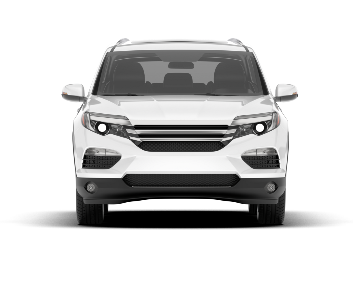 White SUV on transparent background. 3d rendering - illustration png
