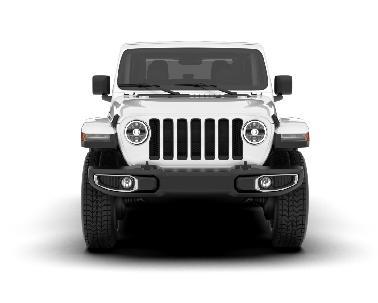 White SUV on transparent background. 3d rendering - illustration png