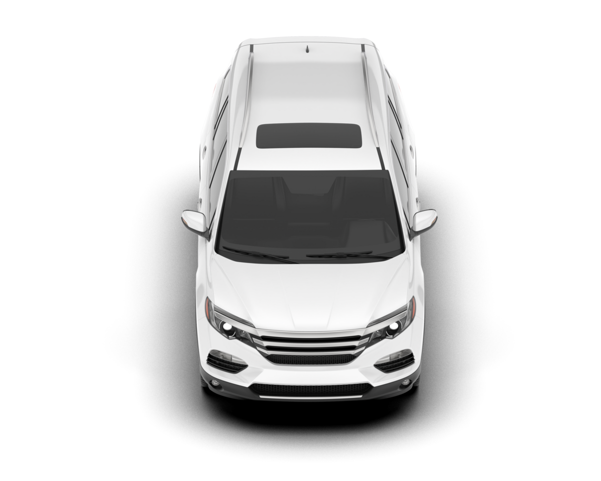 White SUV on transparent background. 3d rendering - illustration png