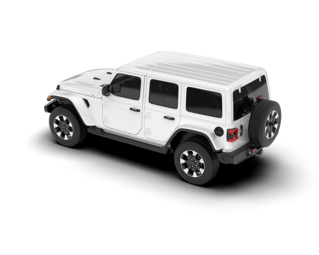 White SUV on transparent background. 3d rendering - illustration png
