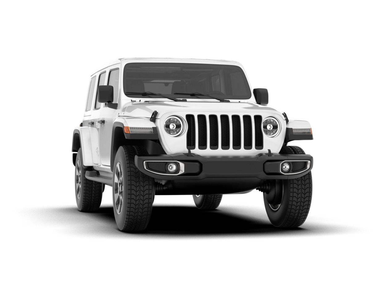 White SUV on transparent background. 3d rendering - illustration png