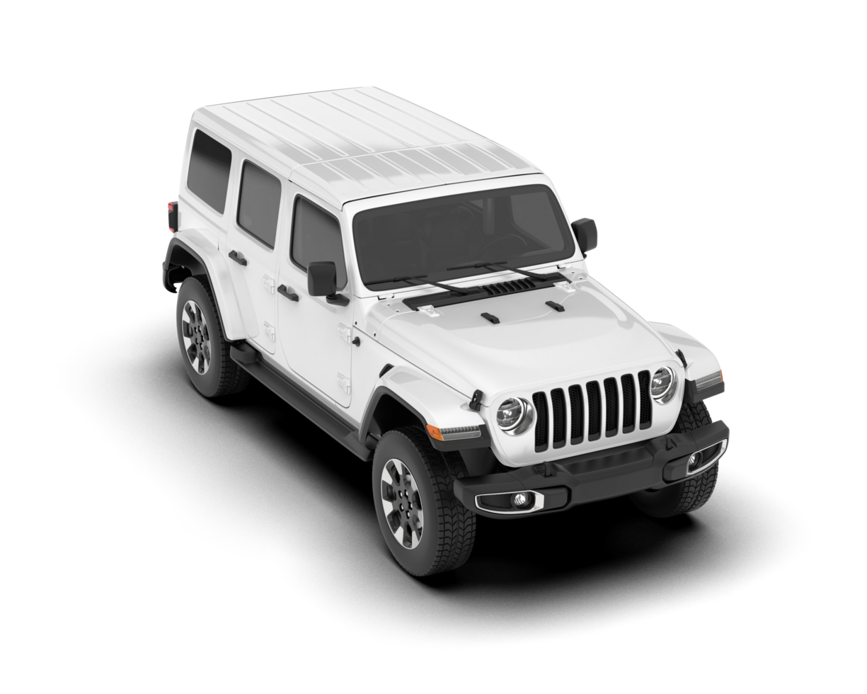White SUV on transparent background. 3d rendering - illustration png