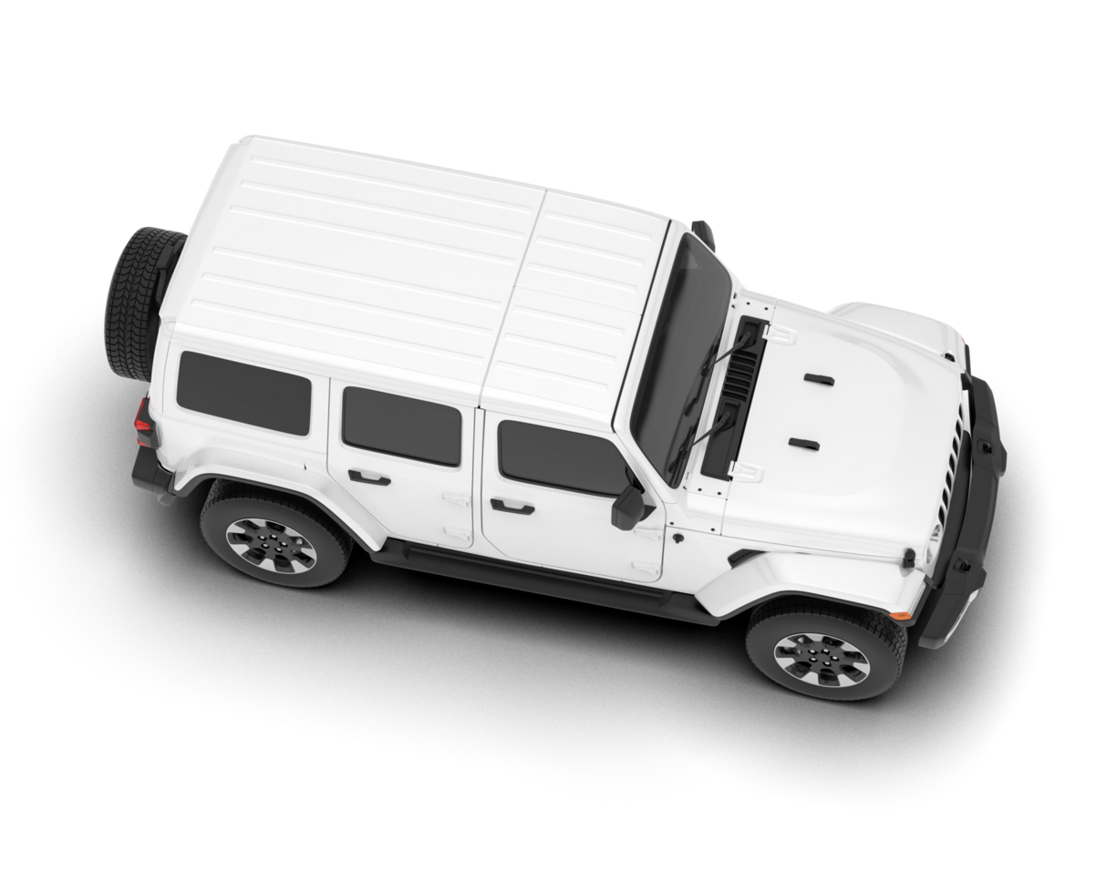 White SUV on transparent background. 3d rendering - illustration png