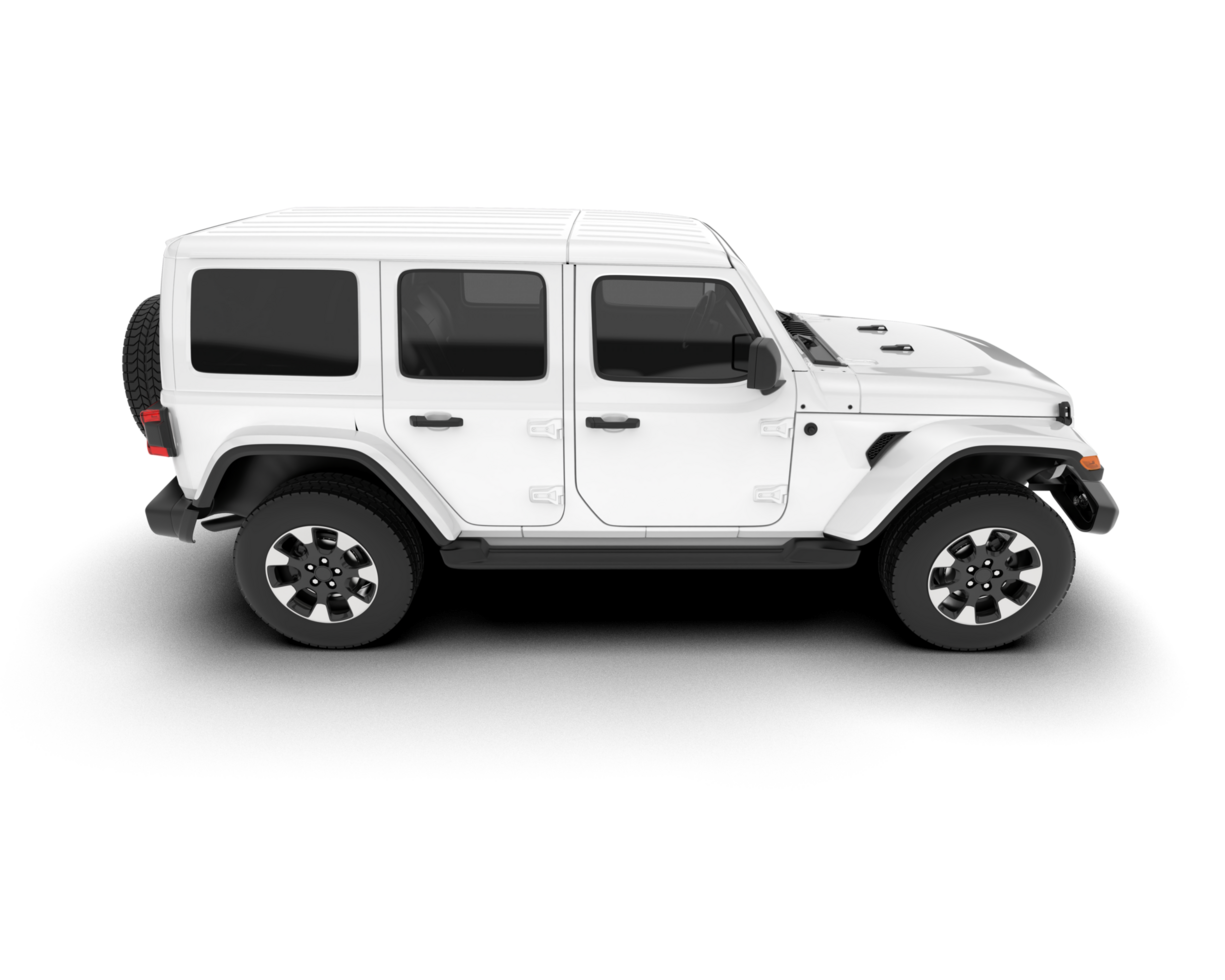 White SUV on transparent background. 3d rendering - illustration png