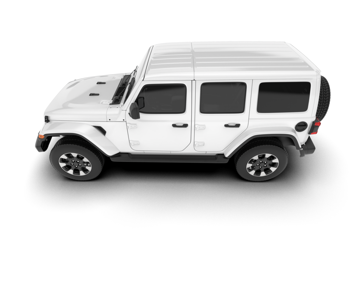 White SUV on transparent background. 3d rendering - illustration png
