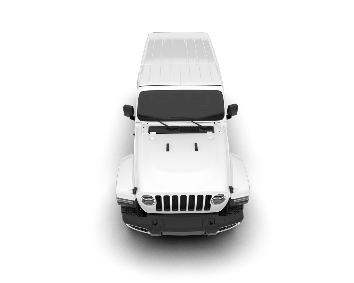 White SUV on transparent background. 3d rendering - illustration png
