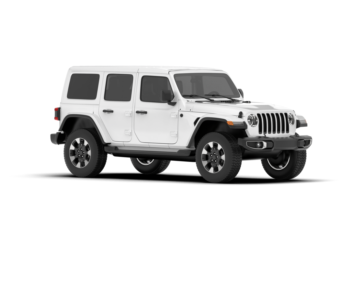 White SUV on transparent background. 3d rendering - illustration png