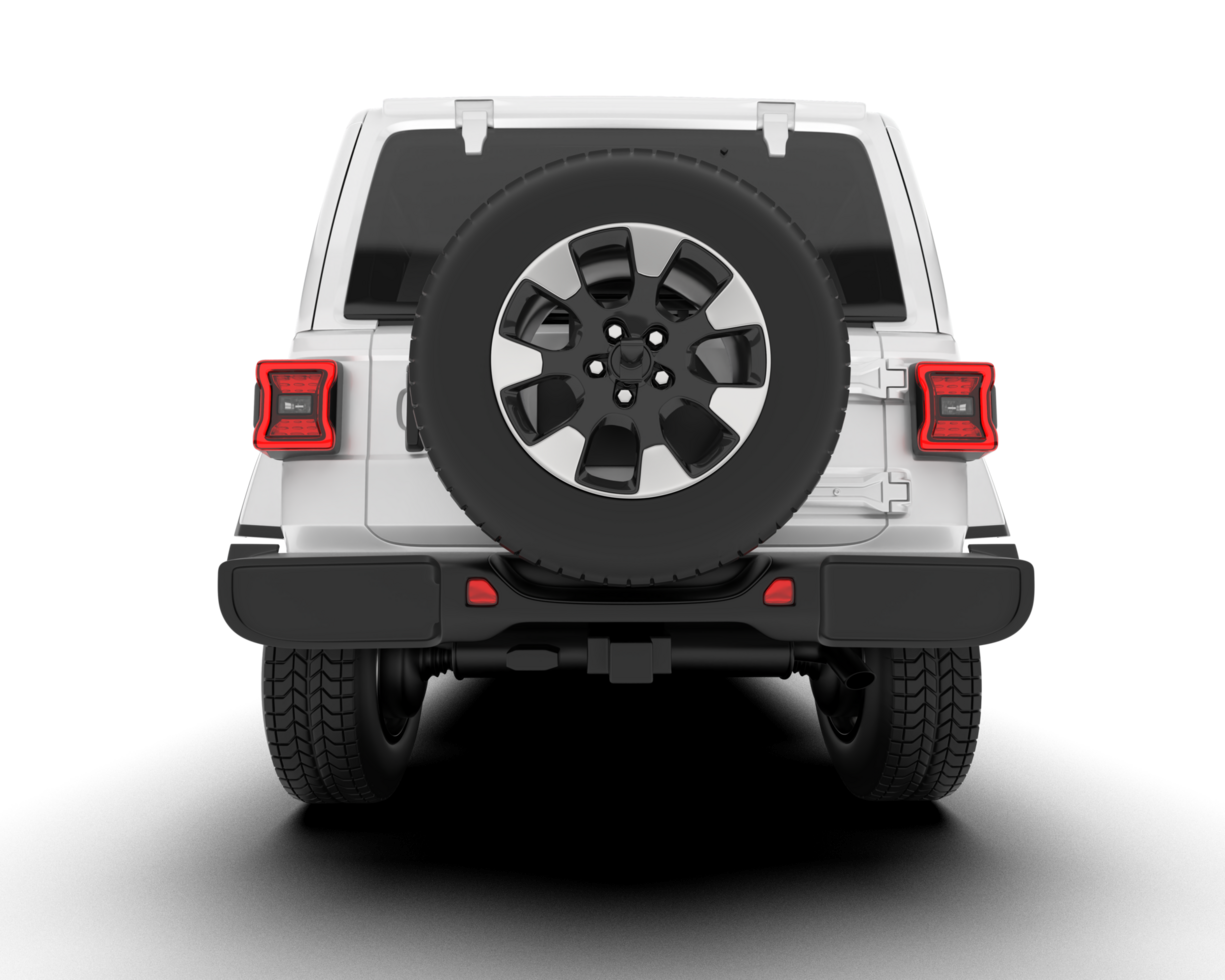 White SUV on transparent background. 3d rendering - illustration png