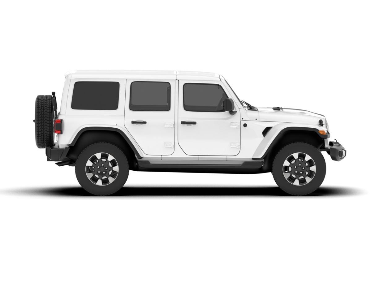 White SUV on transparent background. 3d rendering - illustration png