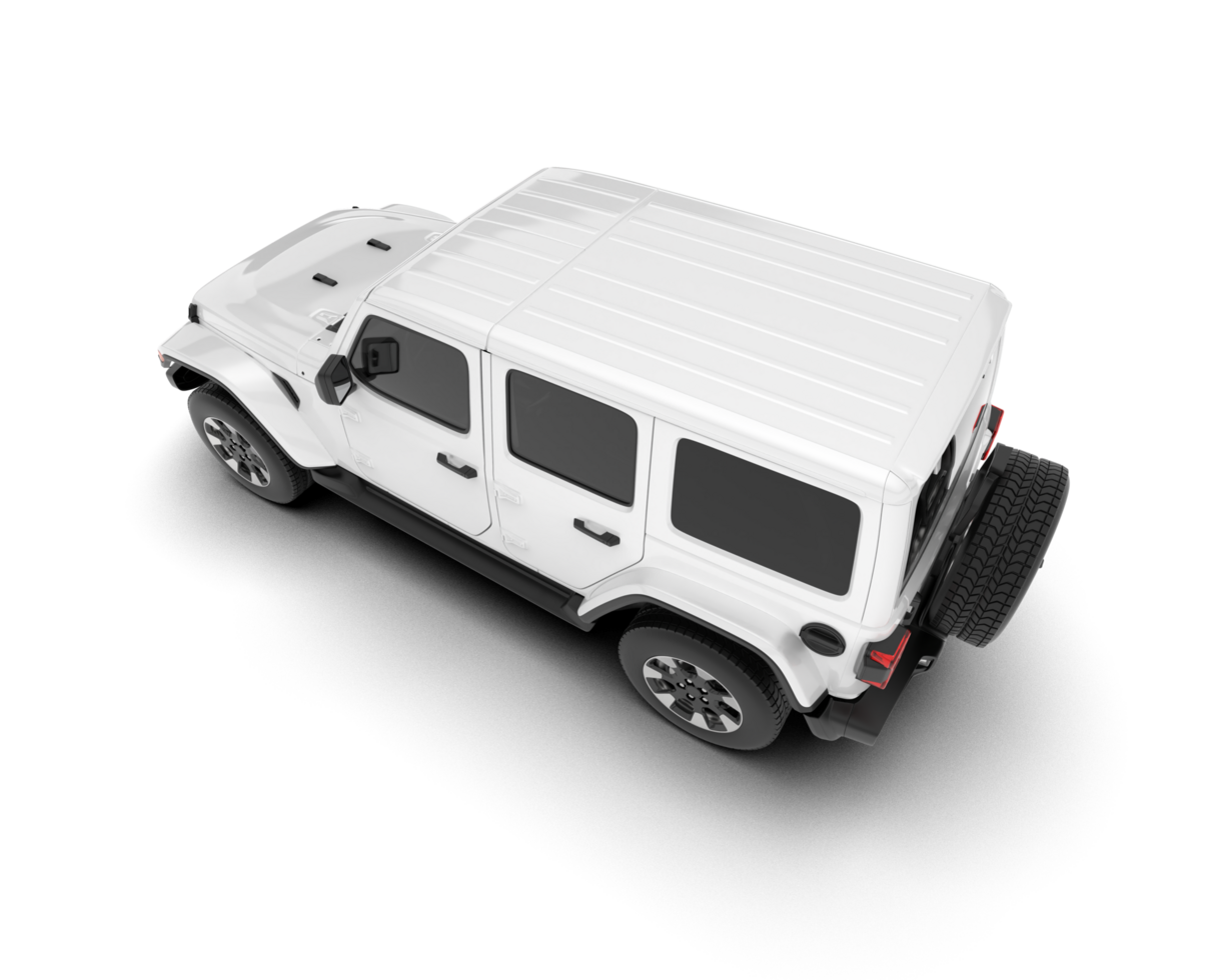 White SUV on transparent background. 3d rendering - illustration png