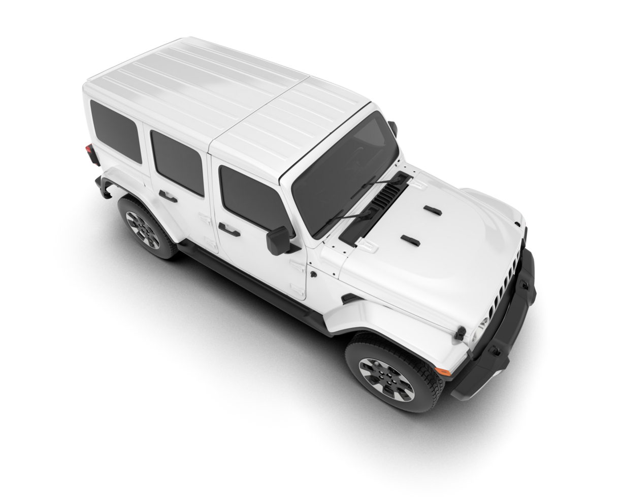 White SUV on transparent background. 3d rendering - illustration png
