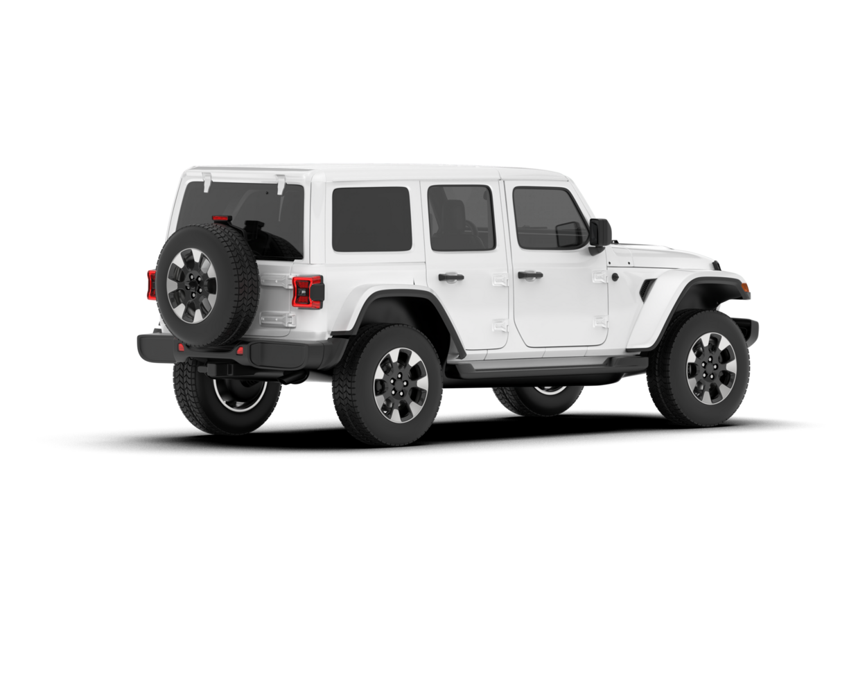 White SUV on transparent background. 3d rendering - illustration png