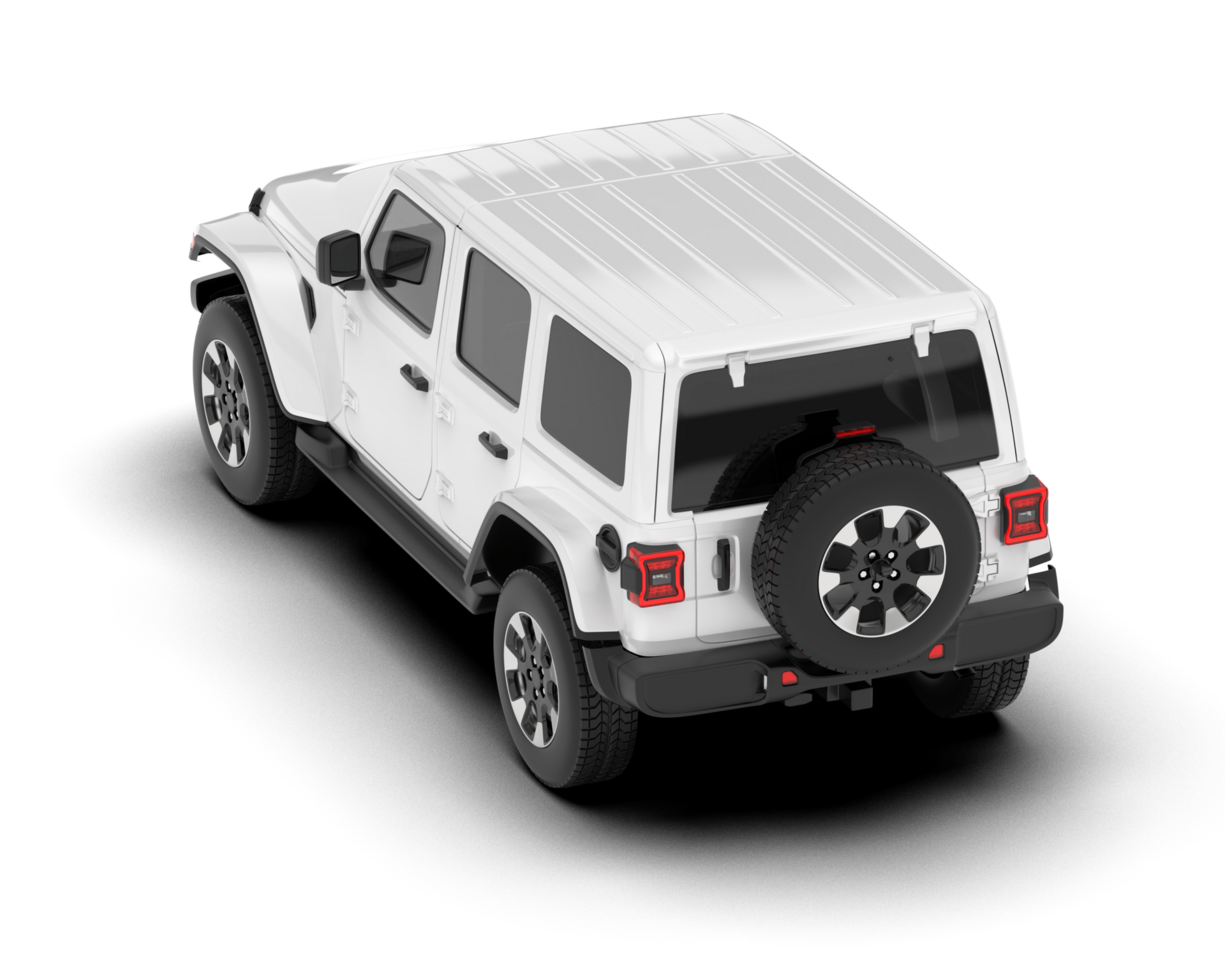 White SUV on transparent background. 3d rendering - illustration png