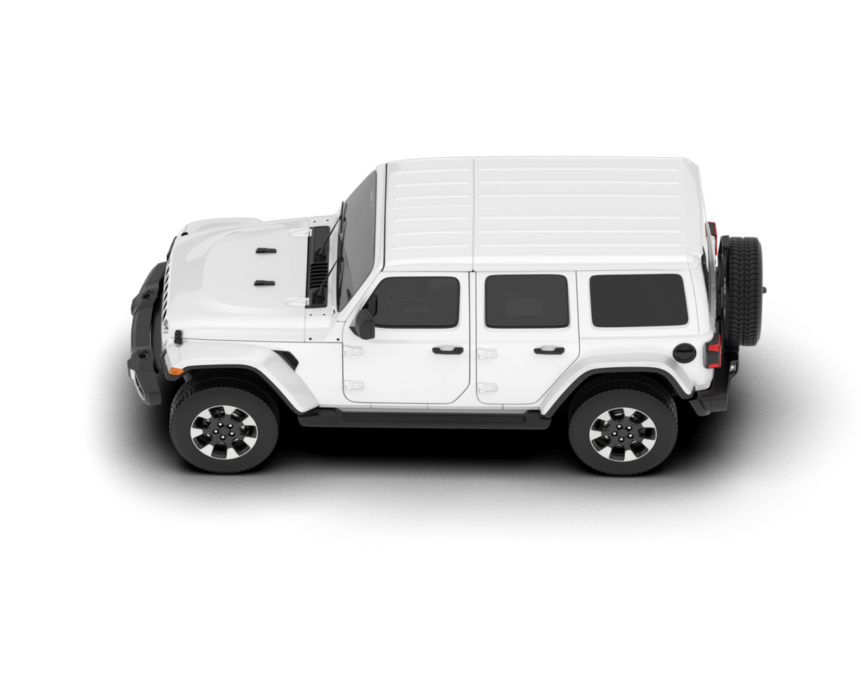 White SUV on transparent background. 3d rendering - illustration png
