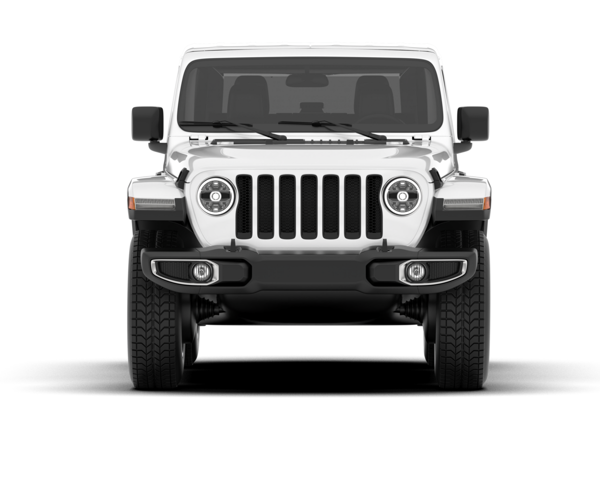 White SUV on transparent background. 3d rendering - illustration png