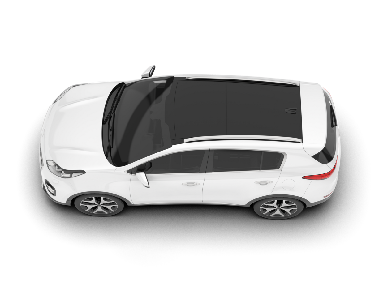 White SUV on transparent background. 3d rendering - illustration png