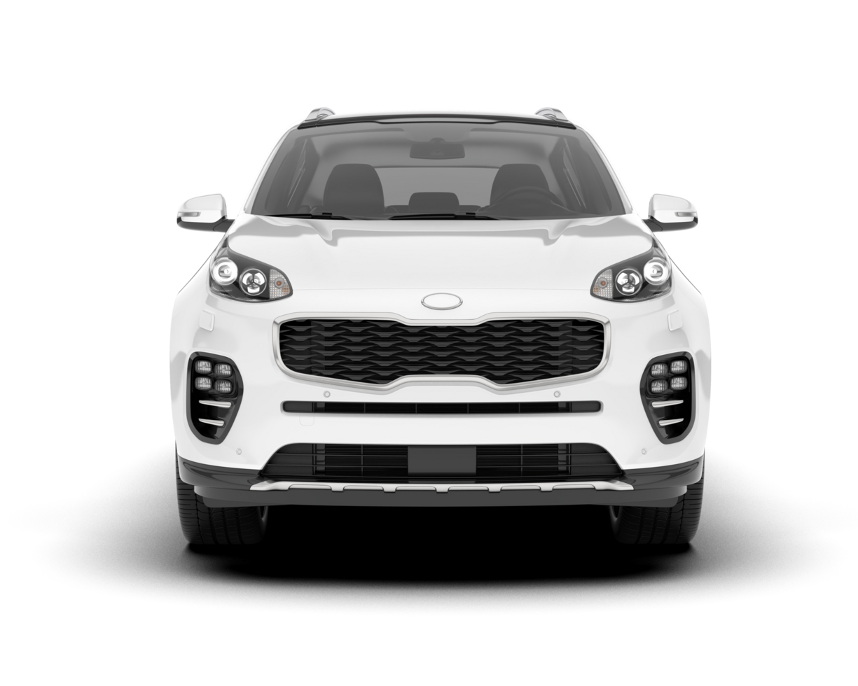White SUV on transparent background. 3d rendering - illustration png