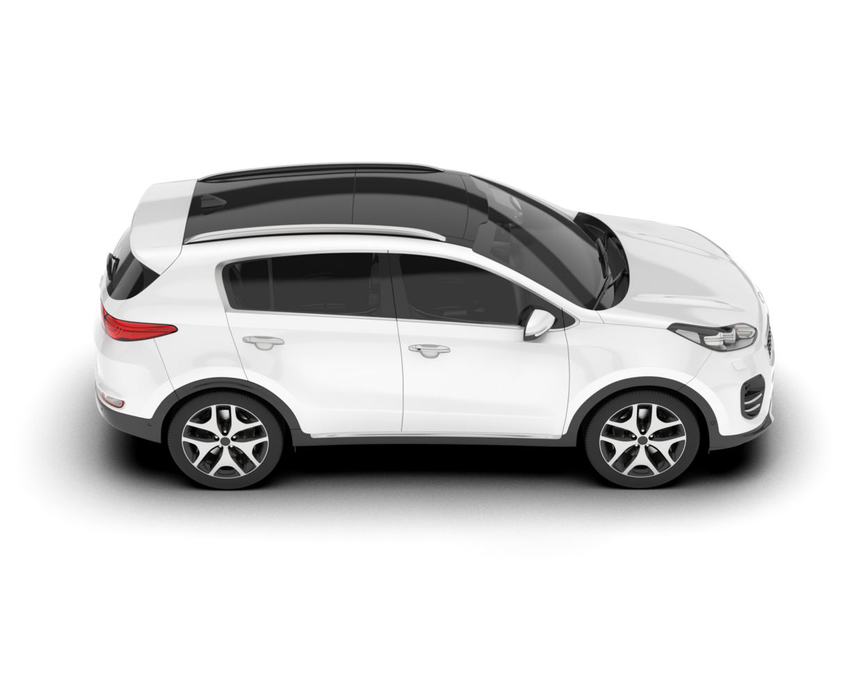 White SUV on transparent background. 3d rendering - illustration png