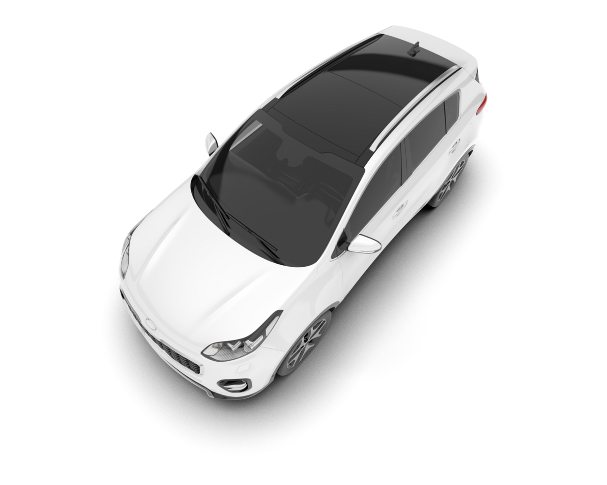 White SUV on transparent background. 3d rendering - illustration png