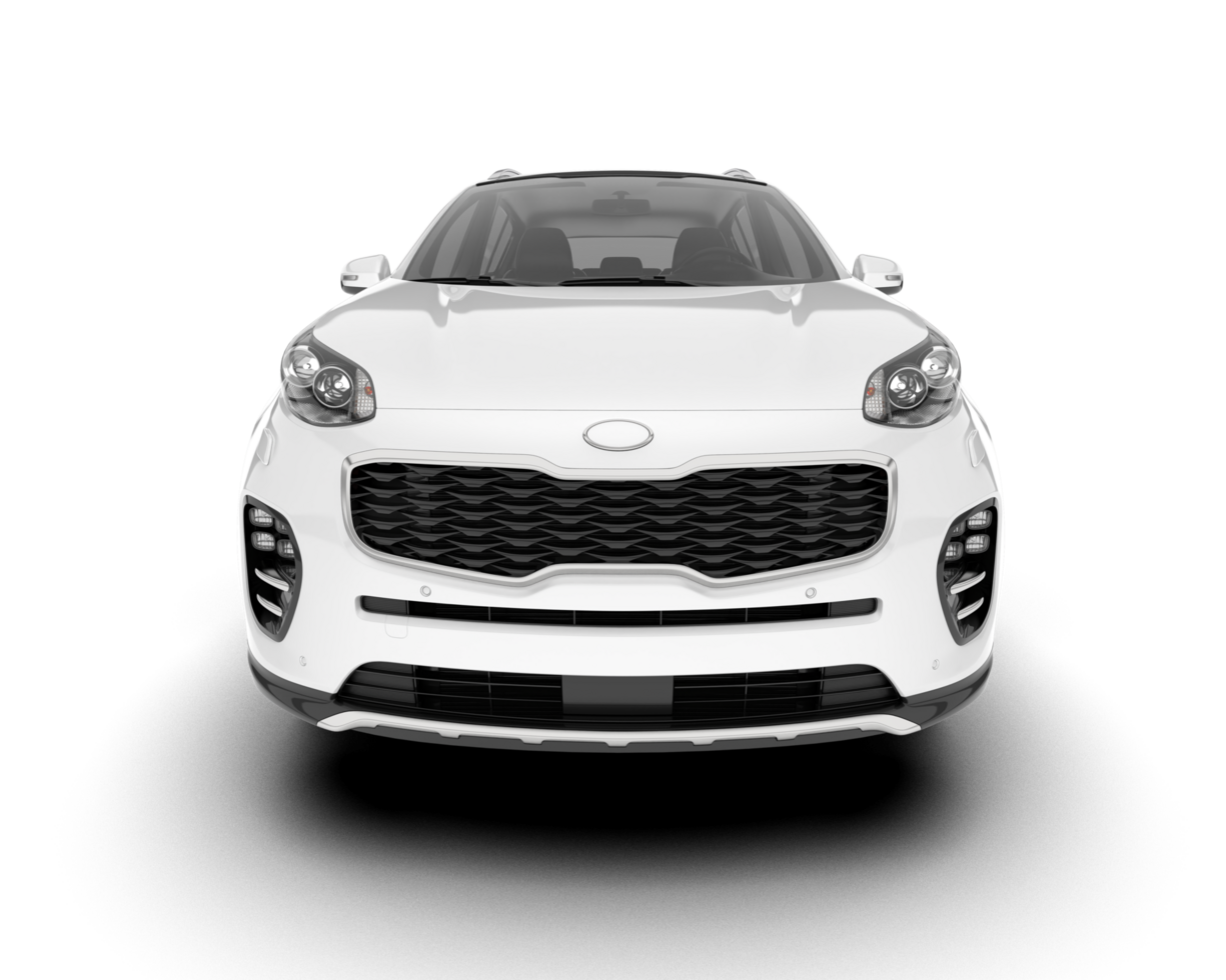 White SUV on transparent background. 3d rendering - illustration png