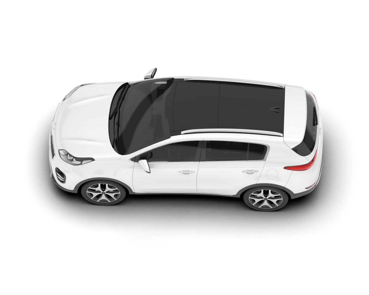 White SUV on transparent background. 3d rendering - illustration png