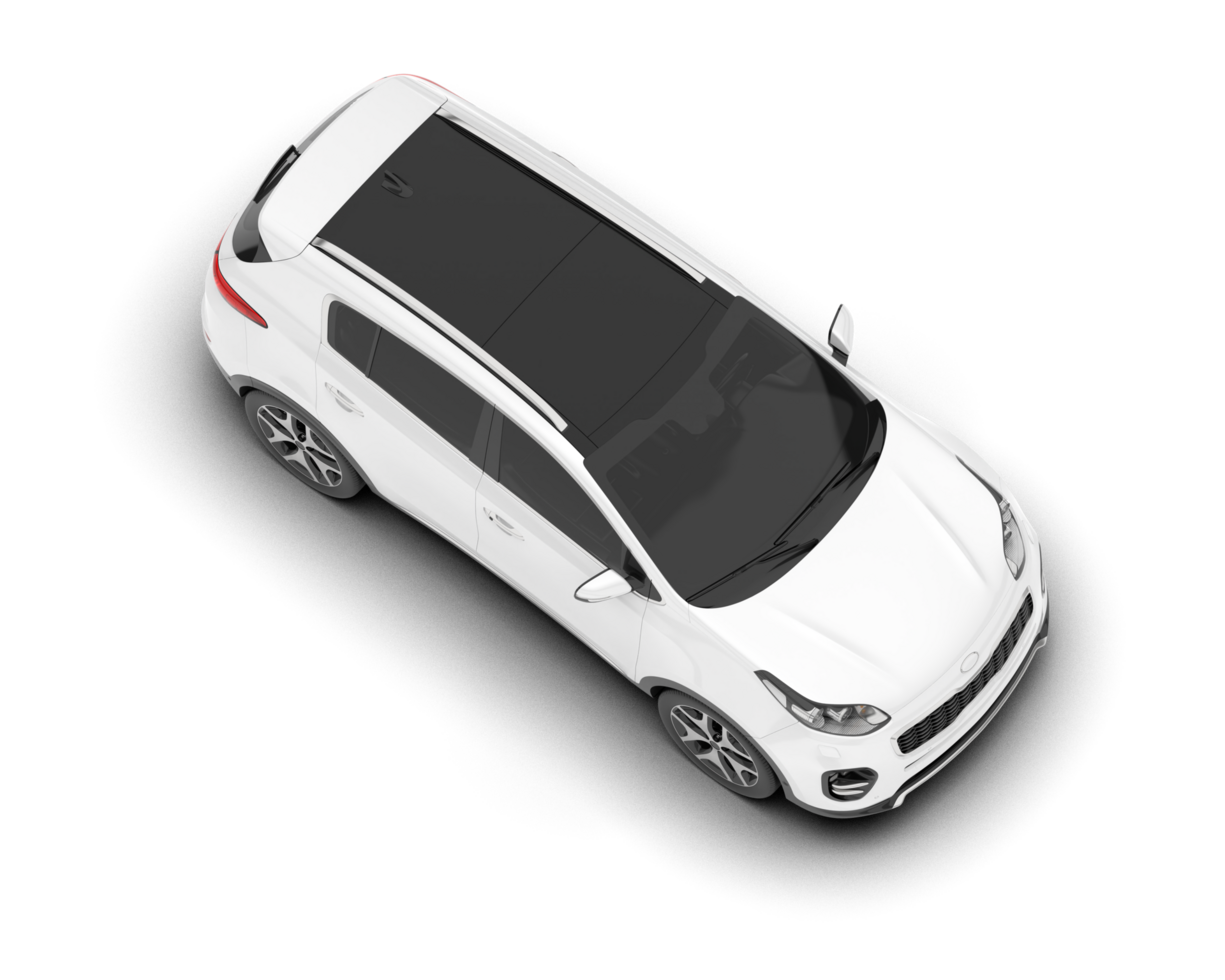 White SUV on transparent background. 3d rendering - illustration png