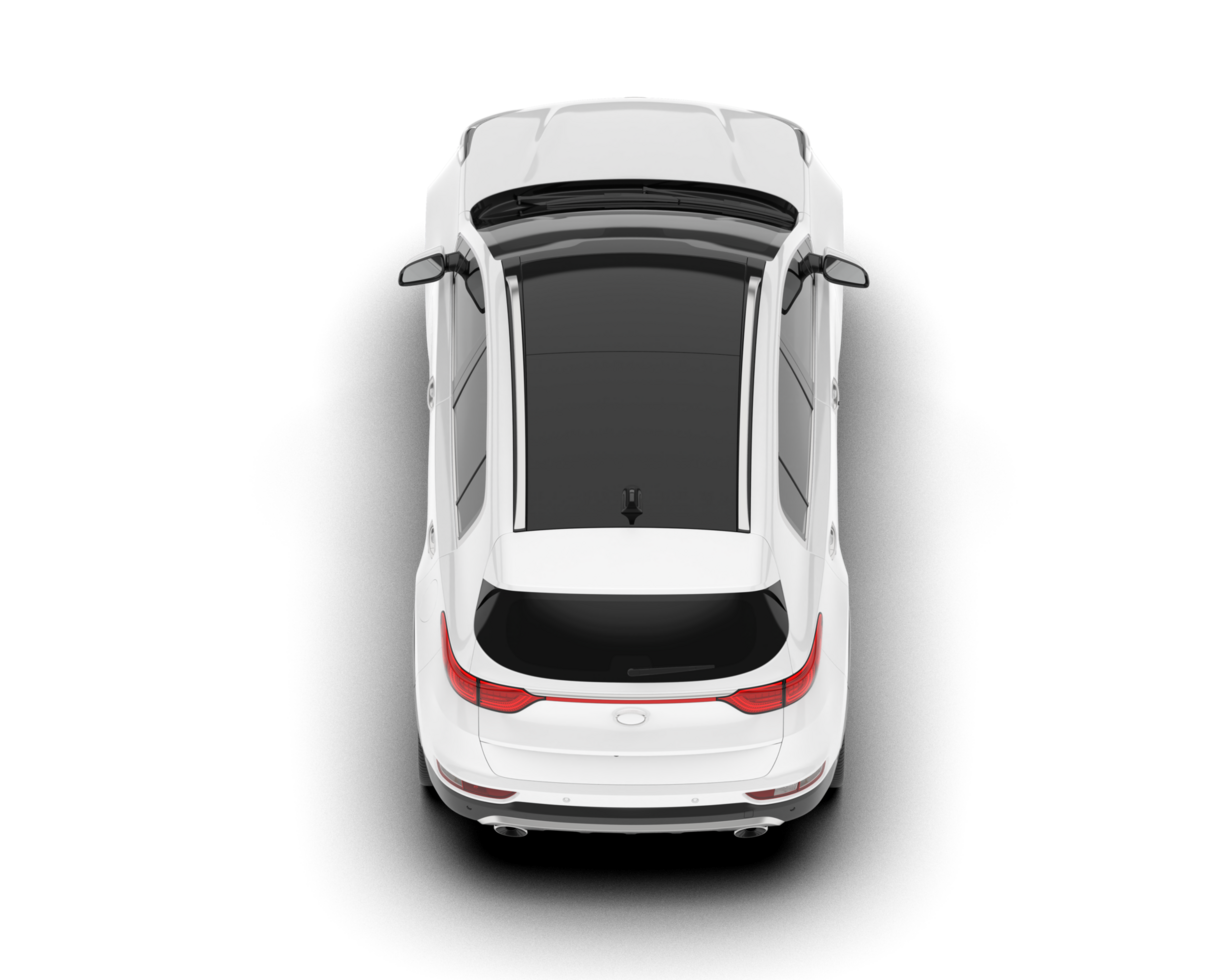 White SUV on transparent background. 3d rendering - illustration png