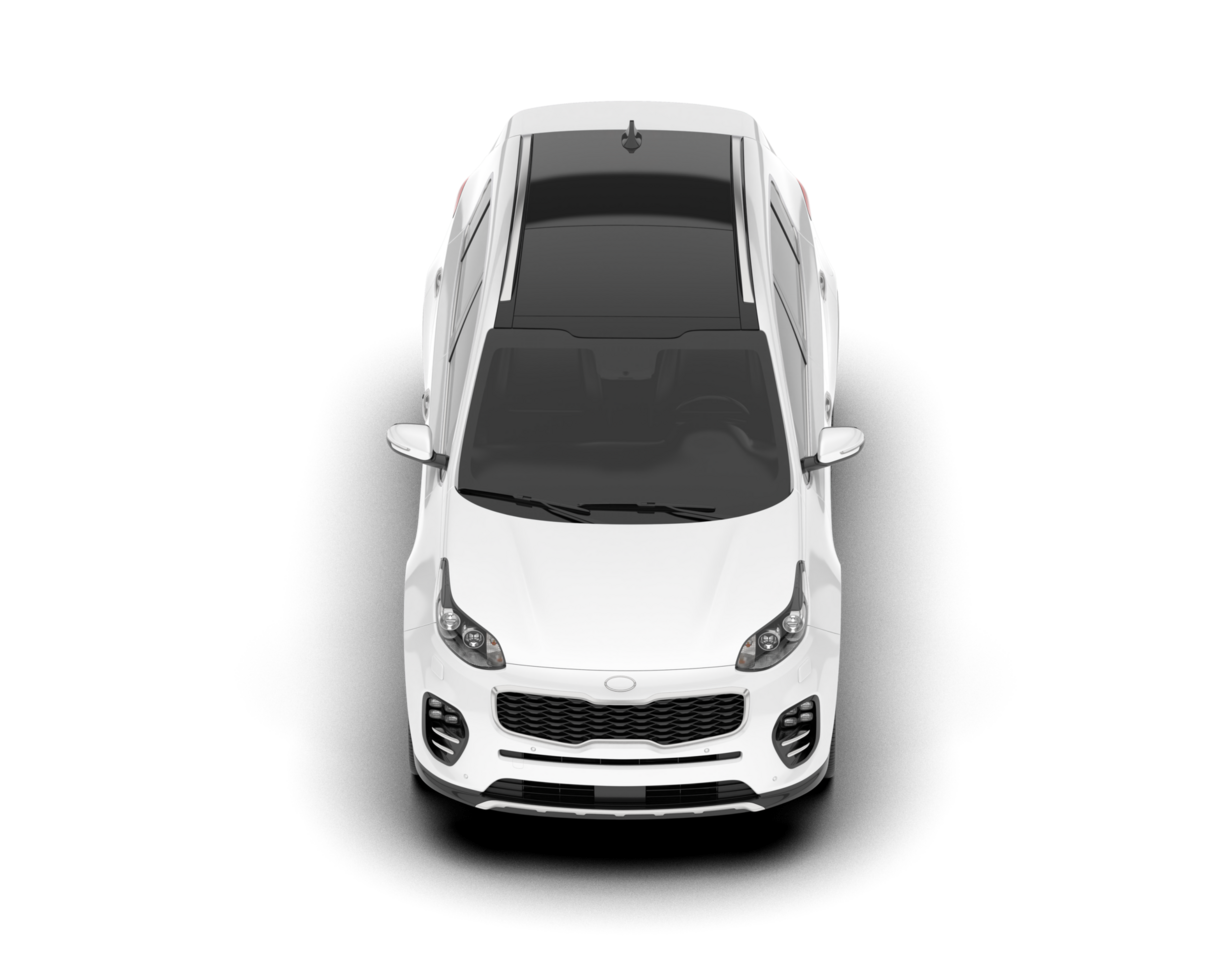 White SUV on transparent background. 3d rendering - illustration png