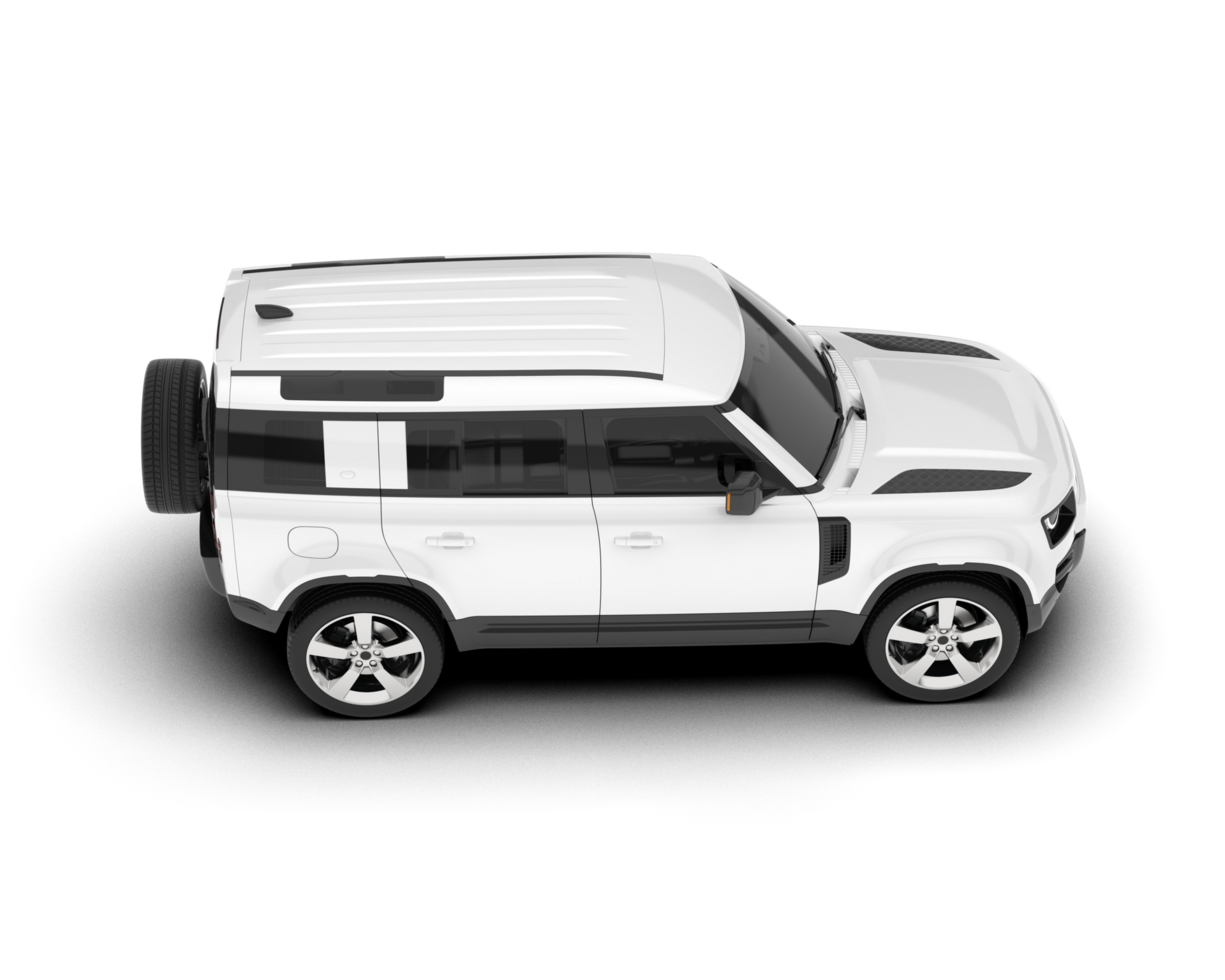 White SUV on transparent background. 3d rendering - illustration png
