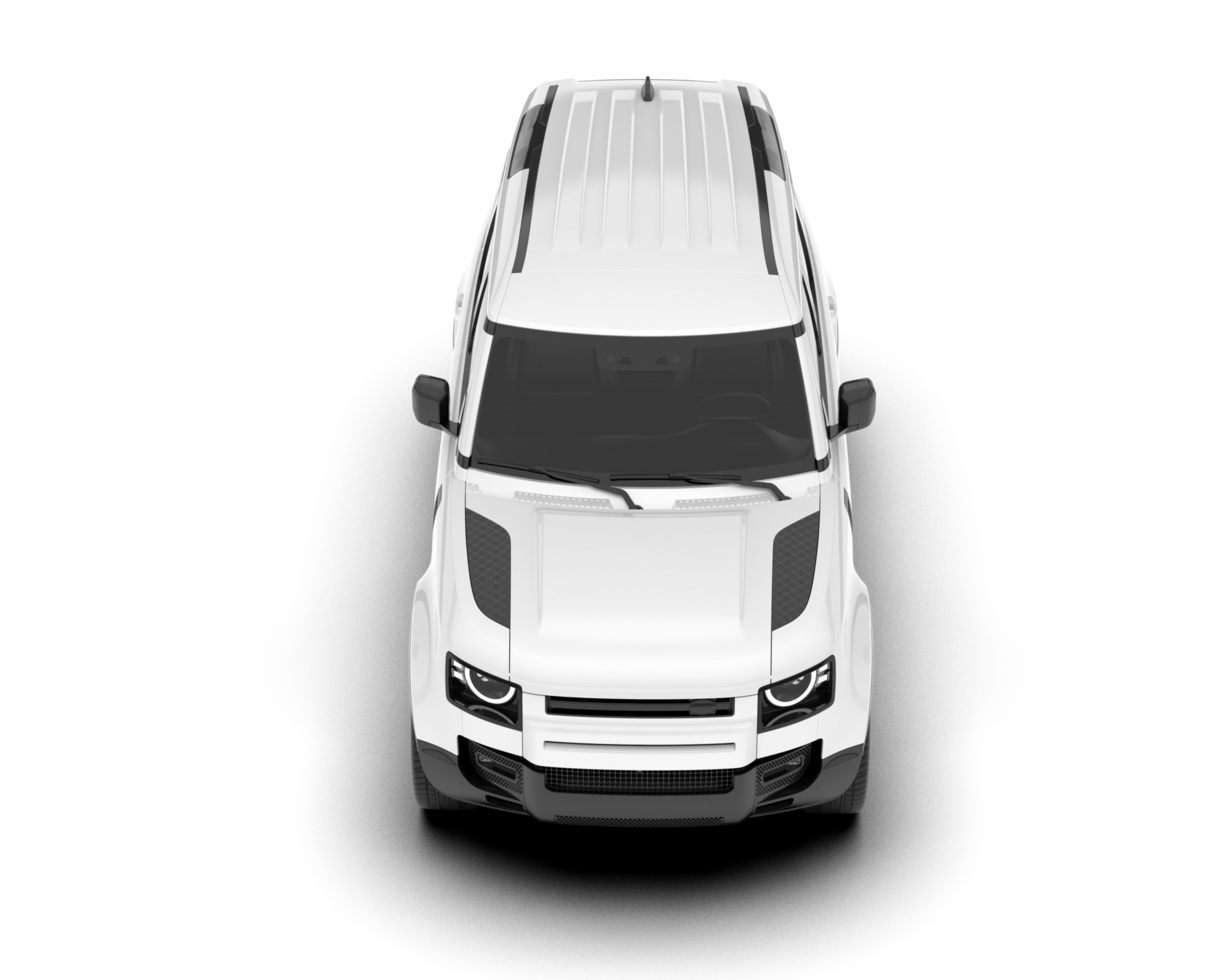 White SUV on transparent background. 3d rendering - illustration png