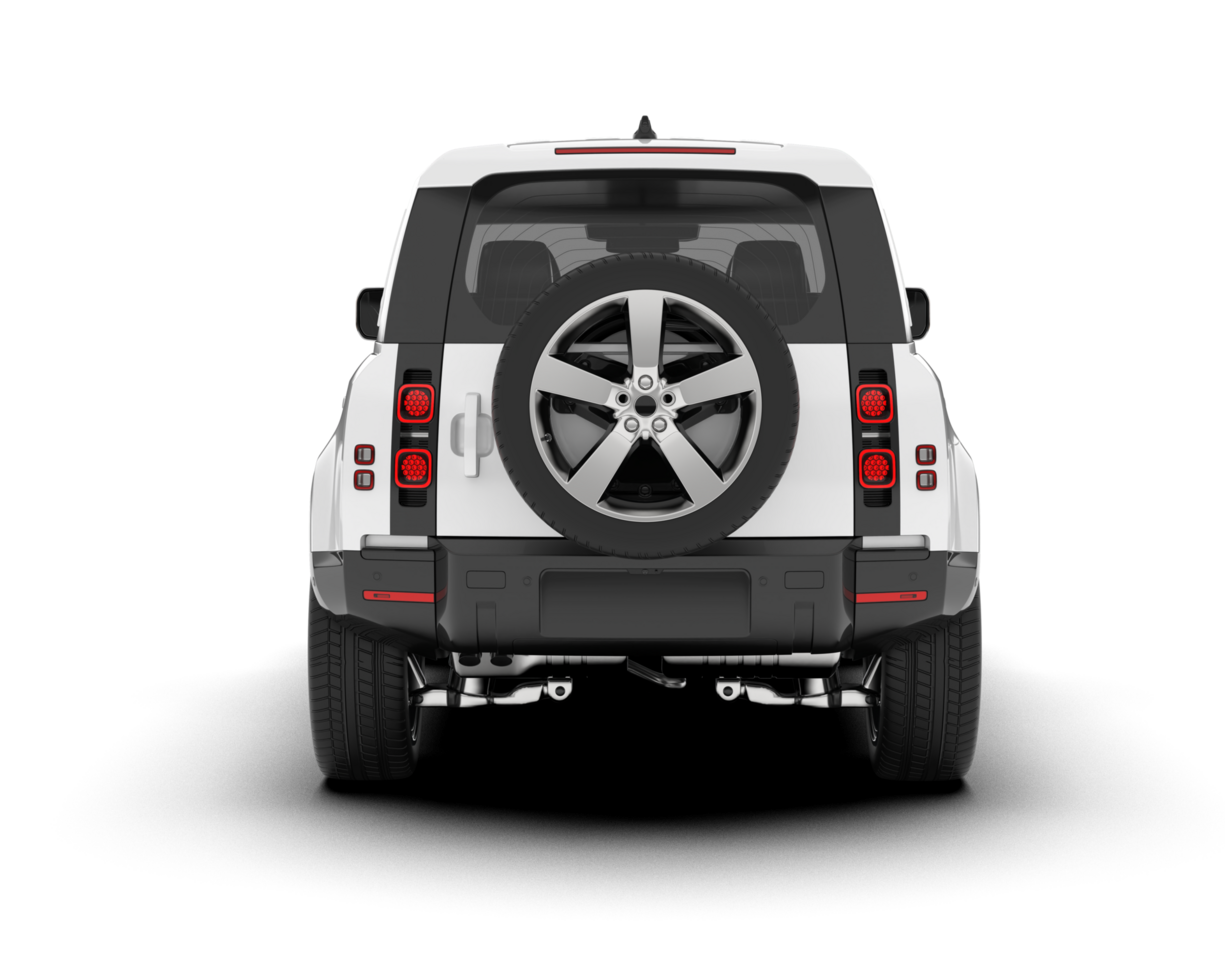 White SUV on transparent background. 3d rendering - illustration png