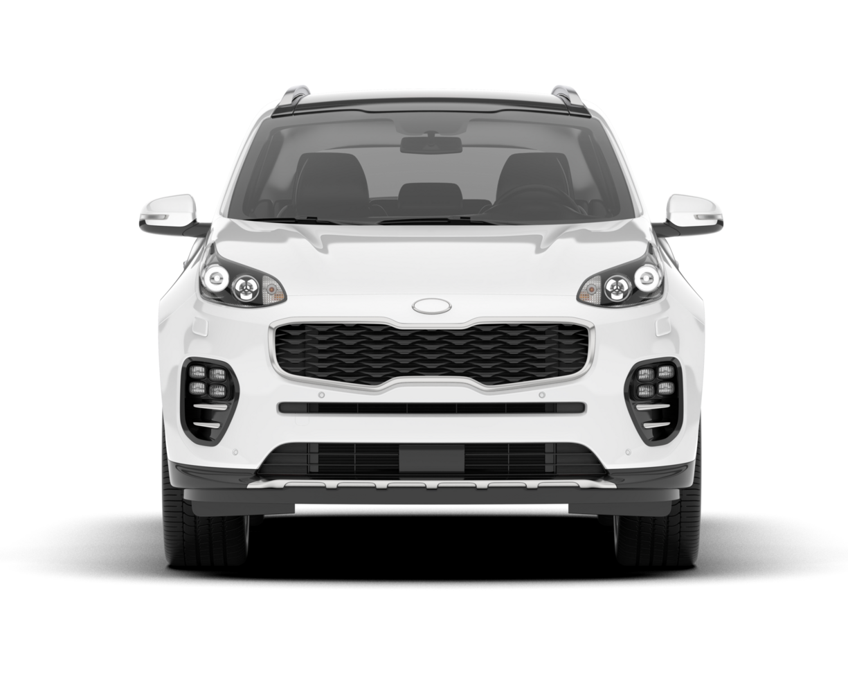 White SUV on transparent background. 3d rendering - illustration png