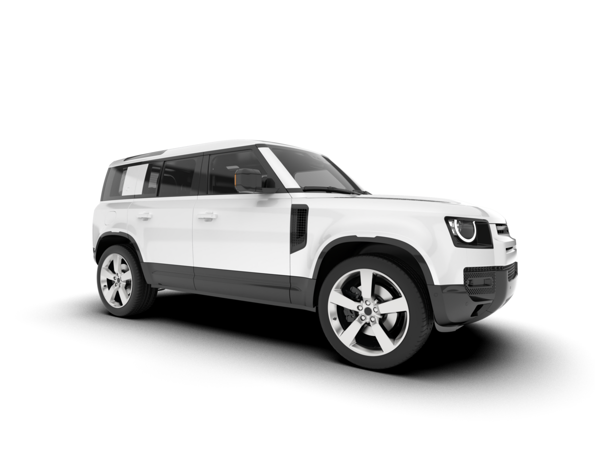 White SUV on transparent background. 3d rendering - illustration png