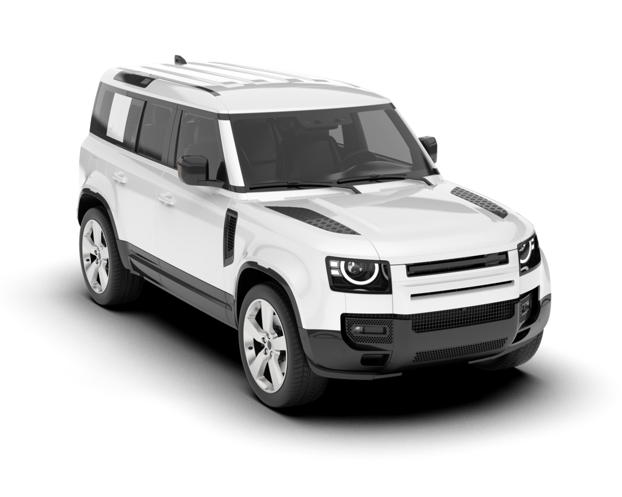 White SUV on transparent background. 3d rendering - illustration png